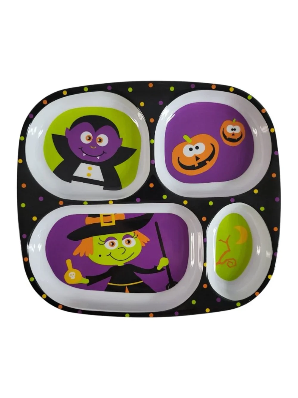 Target Holiday Melamine Divided Plates Set of 4 Halloween Thanksgiving Christmas